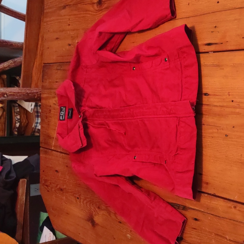 FDJ French dressing red sz 4 3/4 sleeve jacket